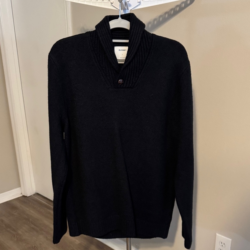 Old Navy Men's Black Shawl-Collar Pullover Turtleneck Sweater